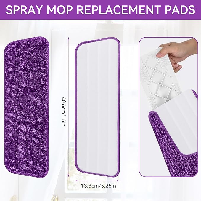 Mop Head Replacement for Libman Freedom Spray Mop - Washable Reusable Wet & Dry Cleaning - Microfiber Spray Mop Pads Refill for Multi-Surface Floor -10 Pack (Colorful)