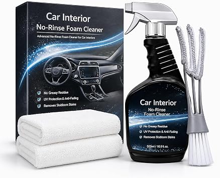 Car Interior Cleaner Kit, No-Rinse Foaming Formula
