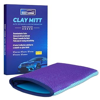 Auto Detailing Clay Bar Mitt, Detailing Clay Mitt for Paint, Glass, Wheels, Car’s Paint Claying, Paint Prep for Wax, Pol
