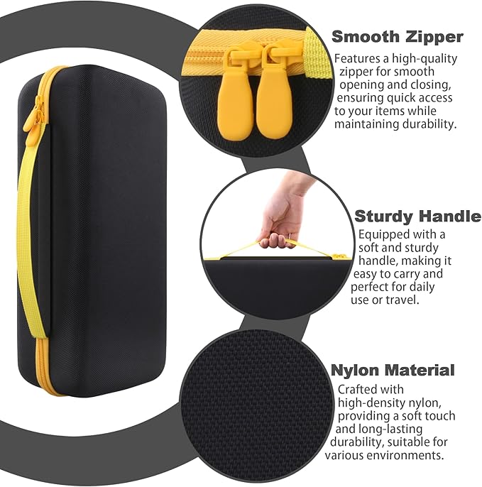 co2CREA Storage Case for Fanttik V8 Apex/Slim V8 Mate/V10 Apex/Slim V10 Mate Portable Mini Cordless Vacuum – Hard EVA Protective Carrying Bag with Accessory Organizer (Black Case)