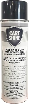 Club Clean Cart Shine, Golf Cart Body Windshield Cleaner Plus Polisher - Hard Water Shield, Removes Hard Water Stains - 