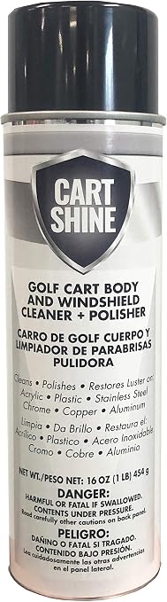 Club Clean Cart Shine, Golf Cart Body Windshield Cleaner Plus Polisher - Hard Water Shield, Removes Hard Water Stains - 