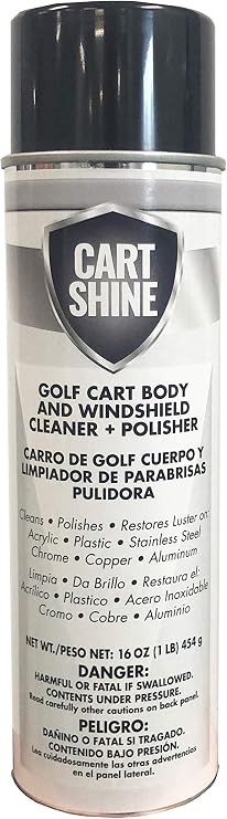 Club Clean Cart Shine, Golf Cart Body Windshield Cleaner Plus Polisher - Hard Water Shield, Removes Hard Water Stains - 