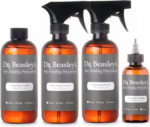Dr. Beasley's Matte Paint Prescription Detailing Kit with Accessories Included, Designed for Matte Cars and Motorcycles,