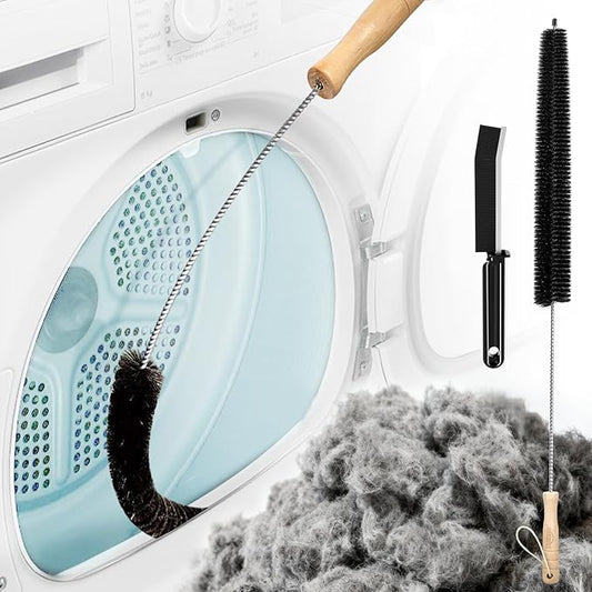 Holikme Dryer Vent Cleaner Kit - Household Cleaning Supplies, Dryer Lint Brush, Refrigerator Long Coil Brush, Flexible Lint Remover, Removing Dust and Pet Hair