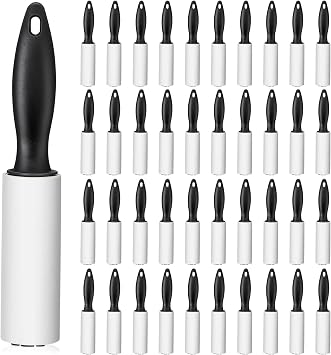 Zhehao 40 Pack Mini Lint Rollers 1200 Sheets Travel Size Lint Removers Portable Roller for Clothes Pet Hair Furniture Co