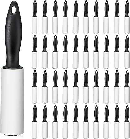 Zhehao 40 Pack Mini Lint Rollers 1200 Sheets Travel Size Lint Removers Portable Roller for Clothes Pet Hair Furniture Co