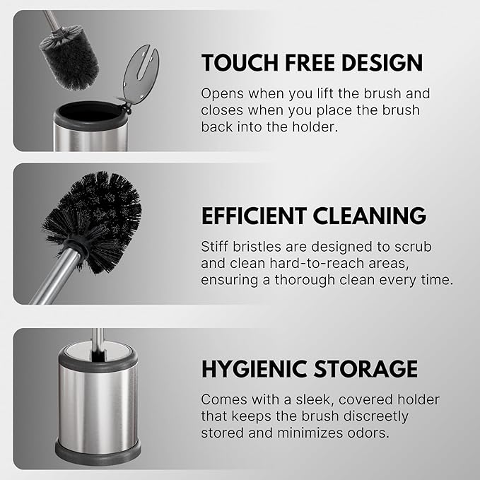 ToiletTree Products Deluxe Toilet Brush with Lid 3 Pack