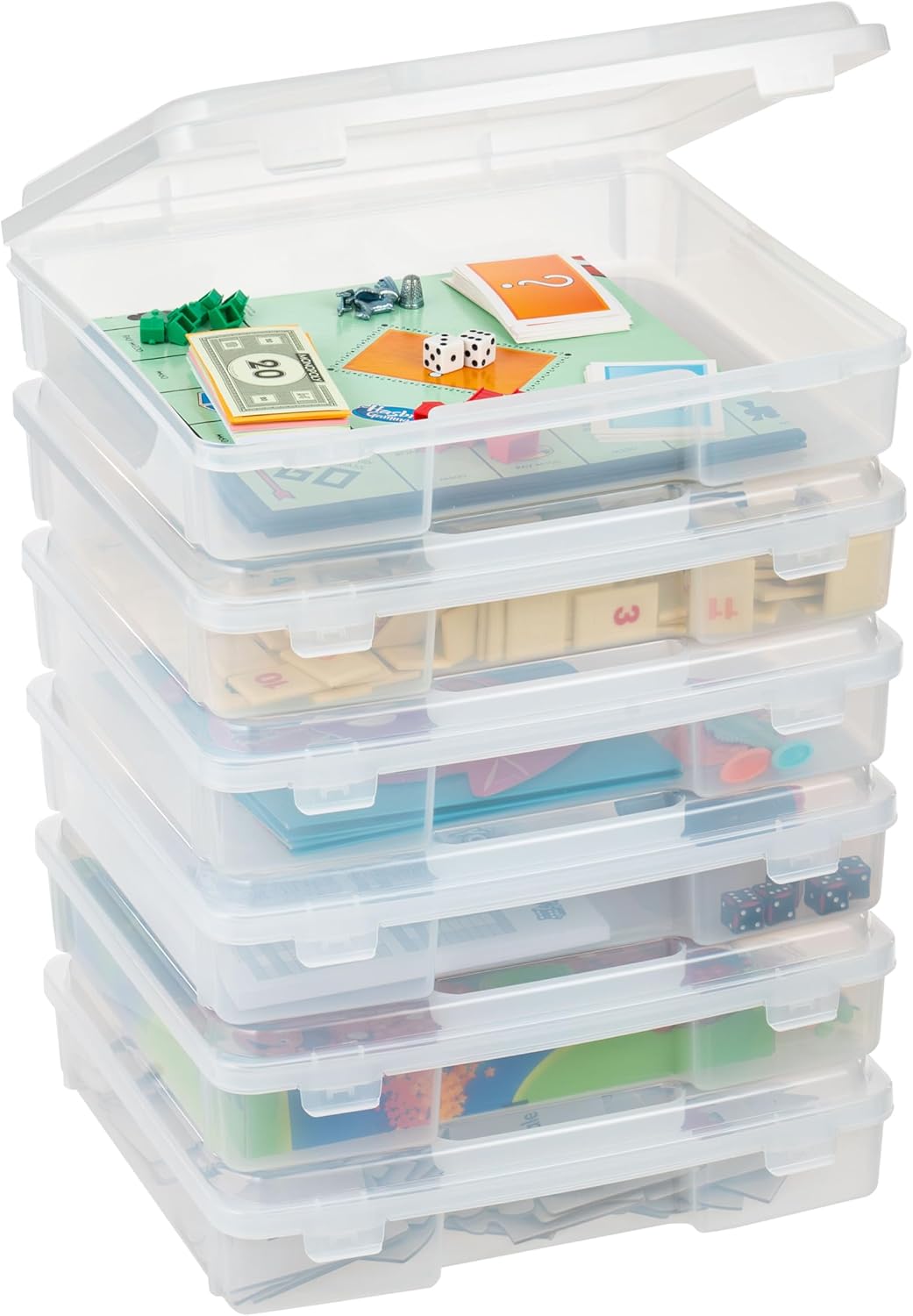 Board Game Storage |Made in USA| Thick Craft Case (6-Pack) - Clear