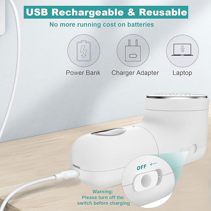 Fabric Shaver, Electric Lint Remover, USB Rechargeable Sweater Shaver, Cordless Clothes Defuzzer, Portable Pills Trimmer for Clothes, Furniture(2.0 Pro, Beige)