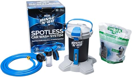 UNGER Vehicle Wash Kit - Car, Vehicle & Window Cleaning Equipment - Includes Rinse ‘n’ Go Pure Water Filter Unit, Replac