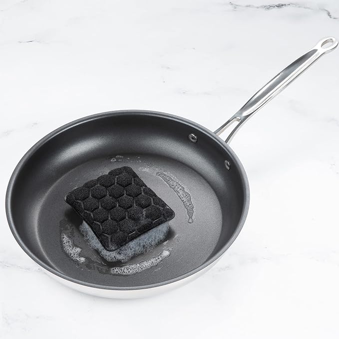 HIC Kitchen Sudz-Power Scratch-Free Scrubber Sponges, Long Lasting Polyurethane, BPA Free, Rectangular, Set of 2