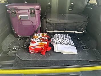 Rear Trunk Organizer Cargo Net for Jeep Wrangler 2007-2026 — Floor Style Cargo Net for SUV — Premium Mesh Car Trunk Orga