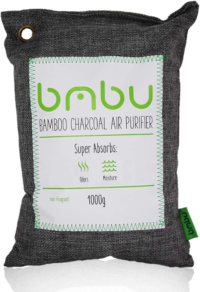 1000g Large Bamboo Charcoal Air Purifier Bag - Car Deodorizer Freshener - Remove Odor and Control Moisture in Your RV, C