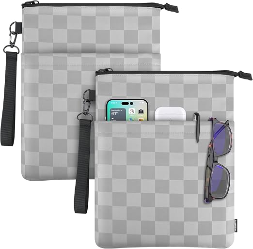 Book Sleeves with Zipper, Travel Book Protector Pouch for Paperbacks & Hardcover Books, Book Covers Bags Carry Case/Fron