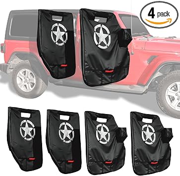 4 Pack Door Storage Bags with Mirror Organizer for Jeep