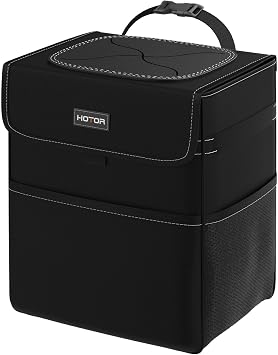 HOTOR Car Trash Can, Leak-Proof Car Organizer, Black, 3.5-Gallon
