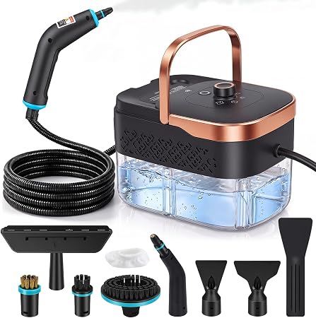 Steam Cleaner, Handheld Steamer for Cleaning with 17pcs Accessories, 3 Level Adjustable, 15s Heat Up, 2500W High Pressur
