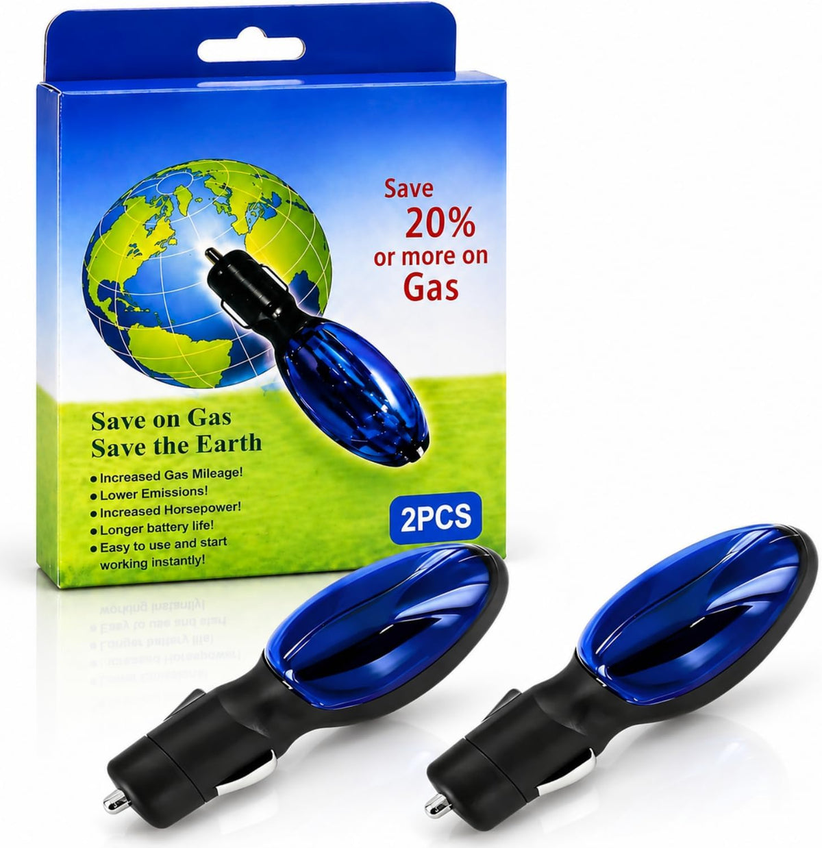 Fuel Sync Car Accessory 2 Pack, 24V Plug-In Fuel Sync Device with Blue Indicator, Compact Vehicle Power Socket Accessory for Compatible Trucks, SUVs, Vans and Cars