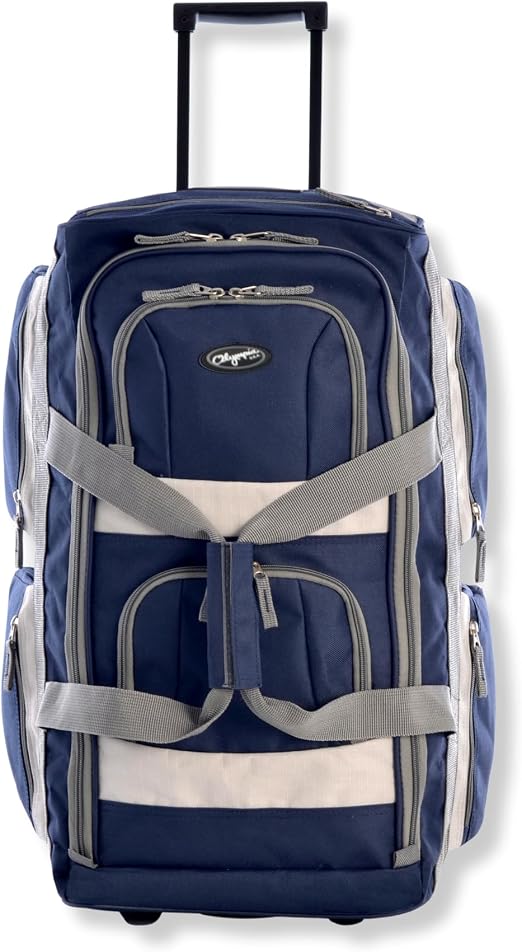 Olympia U.S.A. 22 inch Carry On 8 Pockets Wheeled Rolling Duffel Bag Water Resistant Luggage Lightweight Travel Suitcase