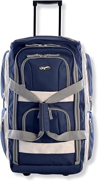 Olympia U.S.A. 22 inch Carry On 8 Pockets Wheeled Rolling Duffel Bag Water Resistant Luggage Lightweight Travel Suitcase