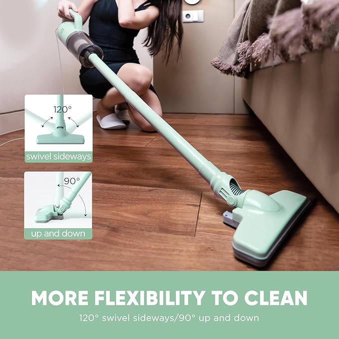 KEROMEE Stick Vacuum Cleaner, Corded Handheld Vacuum Cleaner Mini Electric Broom for Pet Hair Hardwood Floor Cat Litter Cleaning (13ft-Cord)