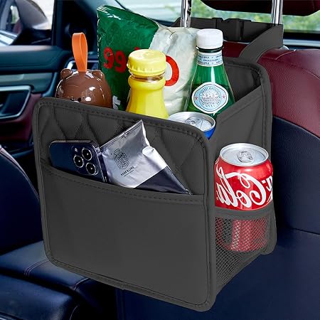 Car Seat Organizer, Backseat Car Organizer, Leather Waterproof Car Back Seat Organizer with Cup Holder Over the Car Seat