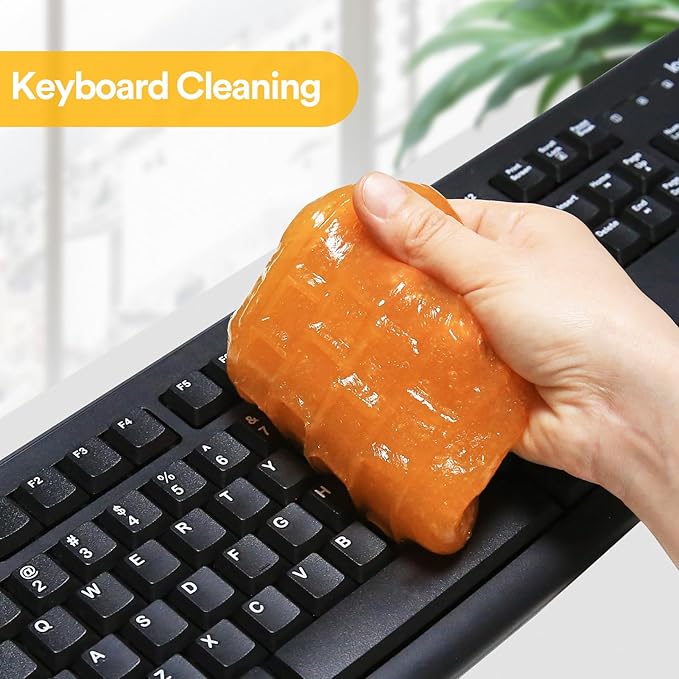 PULIDIKI Car Cleaning Gel for Car Cleaning Putty Car Putty Auto Detailing Tools Car Slime Cleaner Dust Cleaning Gel for Car Interior Cleaner Car Accessories Keyboard Cleaner Orange, 4 Pack (160g Each)