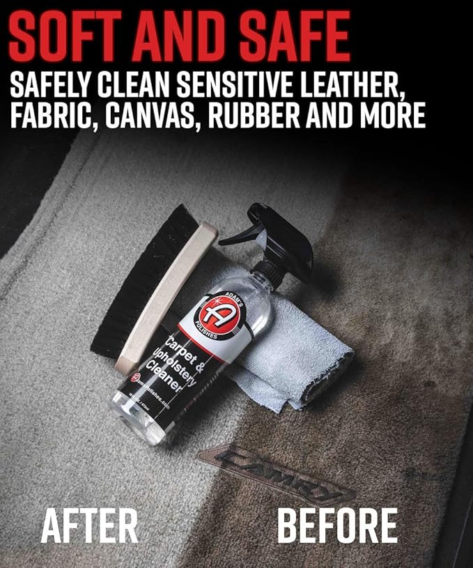 Adam's Polishes Cockpit Detailing Brush - Car Cleaning Brush | Scrub Brush for Interior Leather Cleaner Carpet Upholstery Fabric Shoe Sofa Shower Bathroom Pet | Car Wash Kit - Car Cleaning Supplies