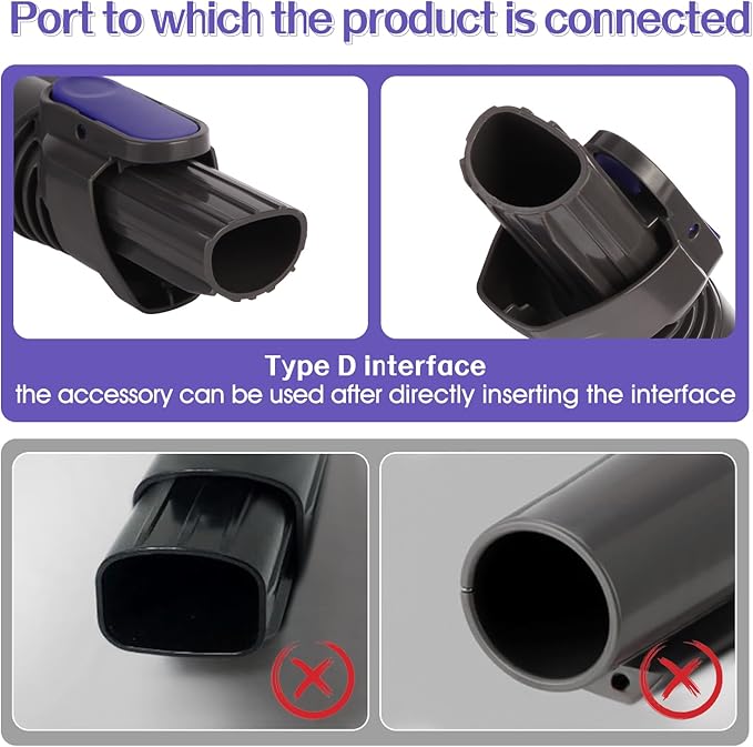 Vacuum Crevice Tool Brush Replacement Parts Compatible with Shark Pet Cordless Stick IX141 IZ162H IZ163H IZ362H IZ562H IZ140 IZ142 UZ145 Removable two-in-one Tool Brush Attachments for D-Shaped Vacuum