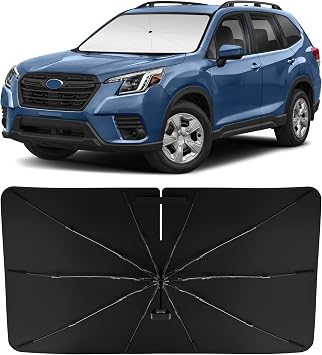 INSAUTO Custom Fit Windshield Sun Shade Umbrella for Subaru Forester 2019-2024, Easy Fold & Store, Comes with Bag, UV & 