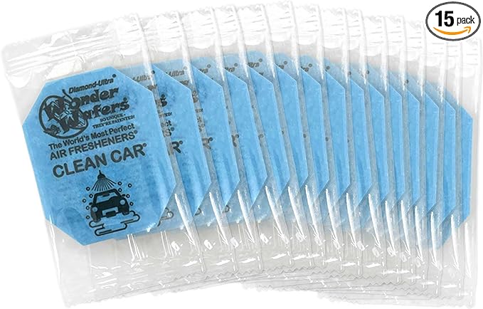 Wonder Wafers - Diamond-Ultra Scented Car Air Fresheners - Individually Wrapped (15 Per Pack) (Clean Car)