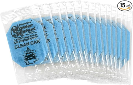 Wonder Wafers - Diamond-Ultra Scented Car Air Fresheners - Individually Wrapped (15 Per Pack) (Clean Car)