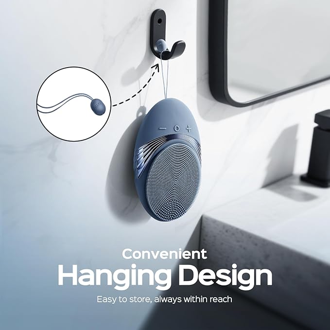 COSLUS FBS01 Facial Cleansing Brush Face Scrubber: Portable Silicone Waterproof Rechargeable Face Wash Brush, 5 Cleansing Modes, Electric Deep Cleaning for Men & Women, Removing Blackhead Exfoliating