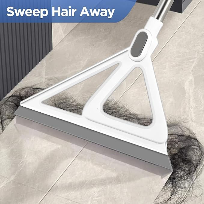 Multifunction Magic Broom, Squeegee Broom for Floor, Rubber Broom, Silicone Broom for Floor Cleaning, Magic Broom Sweeper for Living Room, Kitchen, Bathroom-Easy Dry The Glass (Grey)