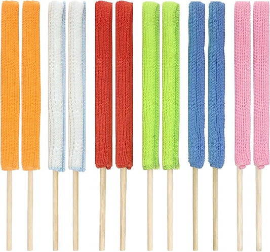 Microfiber Detail Duster Sticks,12 Pcs Mini Dusters for Cleaning,Mini Duster Crevice Cleaning Tool Car,Air Vent Cleaner Fan Cleaning Brush