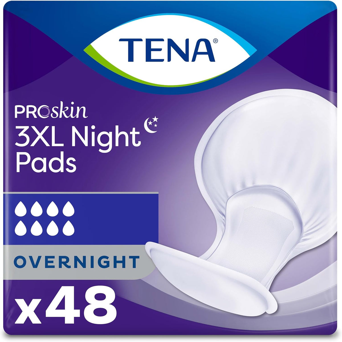 Incontinence Pads, 3XL Plus Size, Overnight Absorbency, for Men & Women, ProSkin - 48 Count