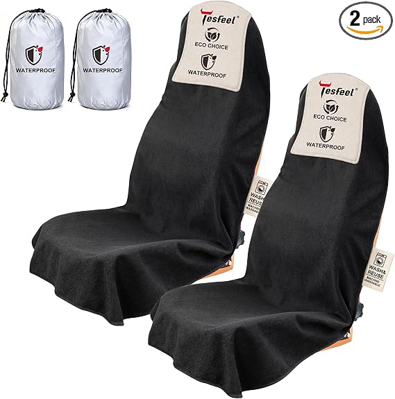 Car Seat Cover Towel GRS Certified Recycled, Waterproof & Washable, Non-Slip Universal Fit for Cars SUVs, Sweat Protecti