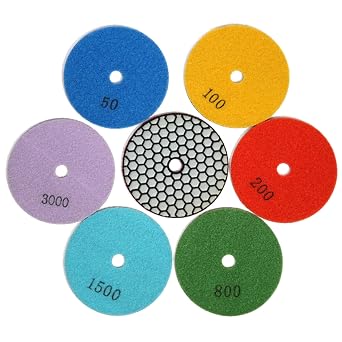 Evory Dry Diamond Polishing Pads,4 Inch Polishing Pads Set of 7 Pieces Plus - Cleanova