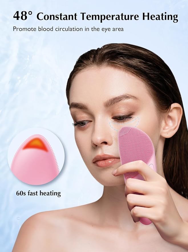 COSLUS JMY05 Facial Cleansing Brush Silicone Face Scrubber: Waterproof Rechargeable Face Wash Brush, 4 Cleansing Modes, Electric Face Exfoliator for Men Women Cleaning, Exfoliating, Massaging