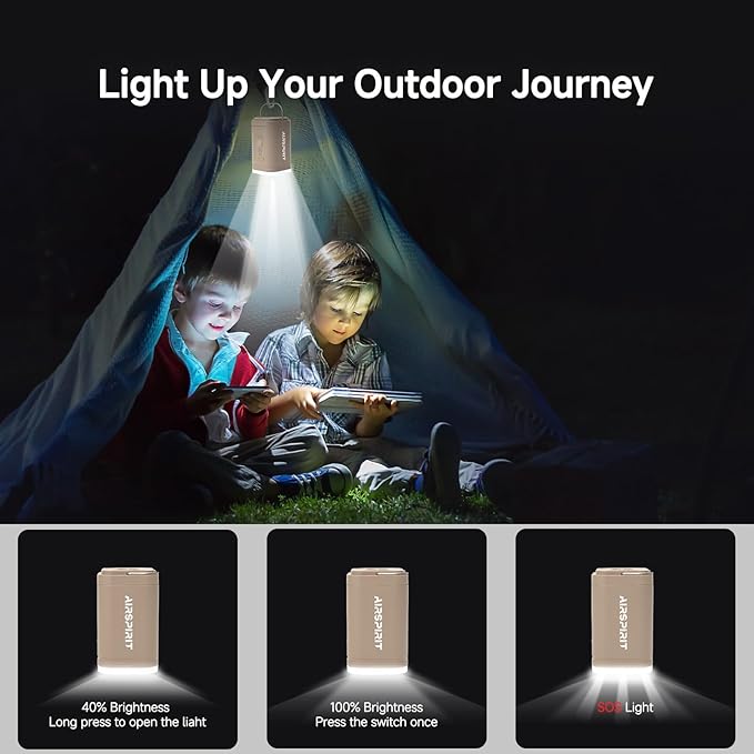Portable Electric Mini Air Pump for Inflatables-Camping (SOS) Light,5 Universal Nozzles,Carabiner Clip,1200mAh Rechargeable-Fast Inflate/Deflate Pool Float/Air Mattress Bed/Vacuum Bag Home Storage