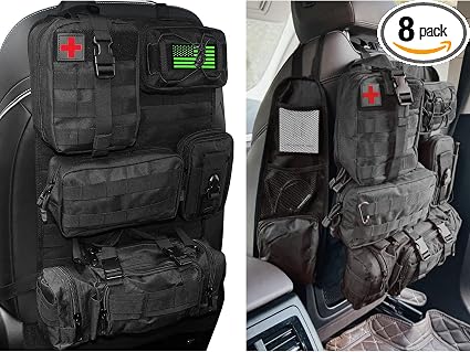 7 PACK Tactical Seat back organizer Truck organizer With 6 Detachable Pouches Universal For Car Truck Ford Jeep Military