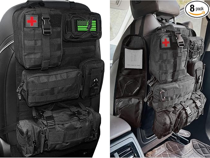 7 PACK Tactical Seat back organizer Truck organizer With 6 Detachable Pouches Universal For Car Truck Ford Jeep Military