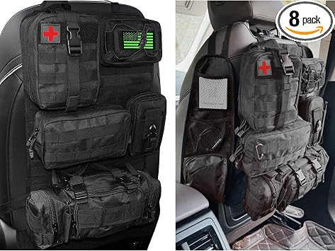 7 PACK Tactical Seat back organizer Truck organizer With 6 Detachable Pouches Universal For Car Truck Ford Jeep Military