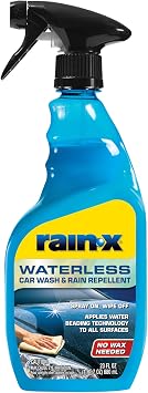 Rain-X 620143 Waterless Car Wash and Rain Repellent, 23 fl. oz. Rinseless Cleaner Spray for a Spot Free Finish, Perfect 