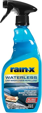 Rain-X 620143 Waterless Car Wash and Rain Repellent, 23 fl. oz. Rinseless Cleaner Spray for a Spot Free Finish, Perfect 