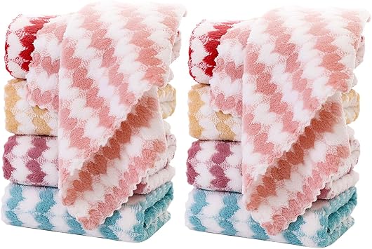 10 Pack Heart Microfiber Face Cloths for Washing face, Highly Absorbent Cleaning Towels, Microfiber Rags for Washing Dis