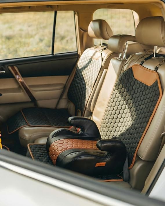 Owleys Set Seat Back Organizer & Car Seat Protector Hexy Waterproof & Non-Slip Protector for Child Car Cushion for Leath