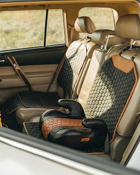 Owleys Set Seat Back Organizer & Car Seat Protector Hexy Waterproof & Non-Slip Protector for Child Car Cushion for Leath