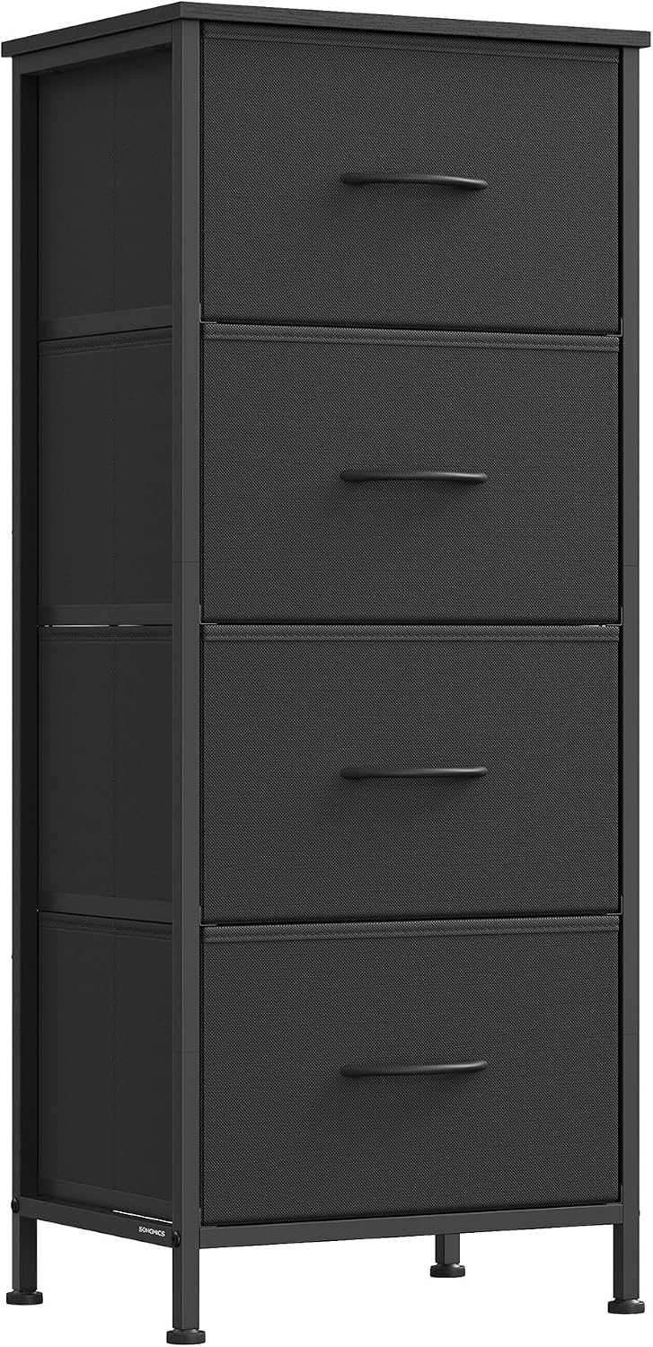 Dresser for Bedroom, Tall Dresser with 4 Fabric Drawers